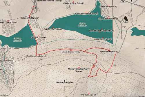 Musbury Heights Quarry Explore Walk Map