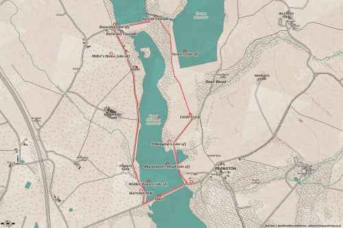 Around Upper Rivington Reservoir Walk Map