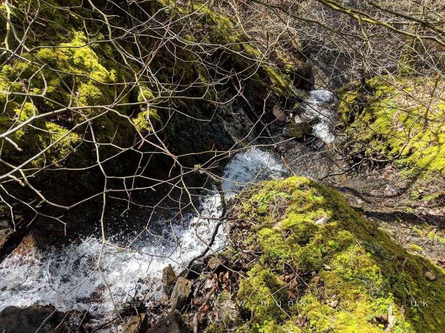 Halliwell Fold Waterfall from the top Walk Map