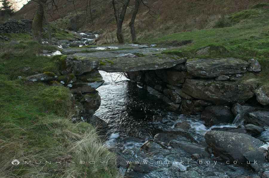 Stone "clapper" bridge over the River Lickle Walk Map