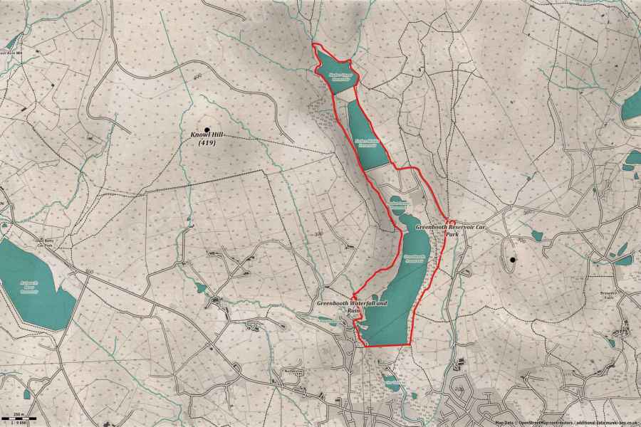 Map of Around Naden Valley and Reservoirs Walk