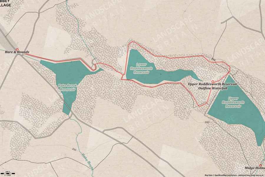 Map of Roddlesworth Reservoirs Walk