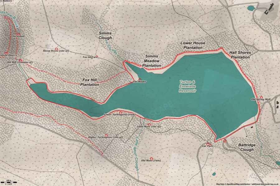 Map of Around Turton and Entwistle Walk