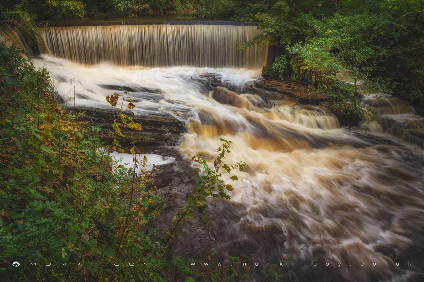 Waterfalls in Yarrow Valley Country Park