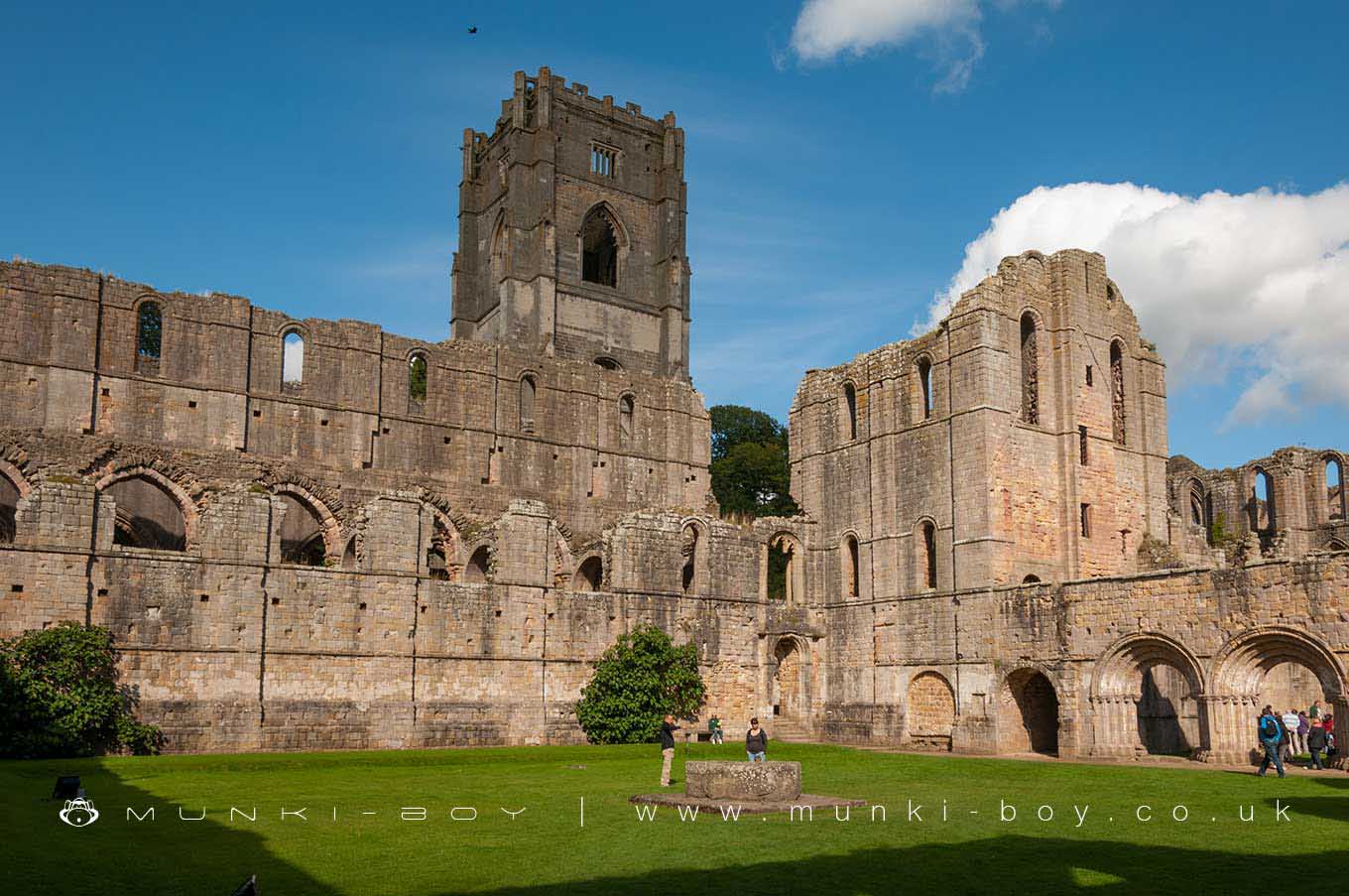 Ruins in Fountains Abbey and Studley Royal Water Garden